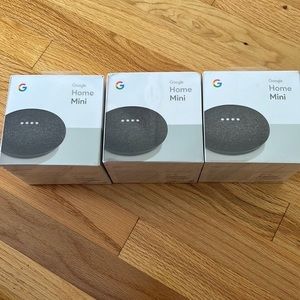 3 Google Home Mini (Charcoal) new in boxes